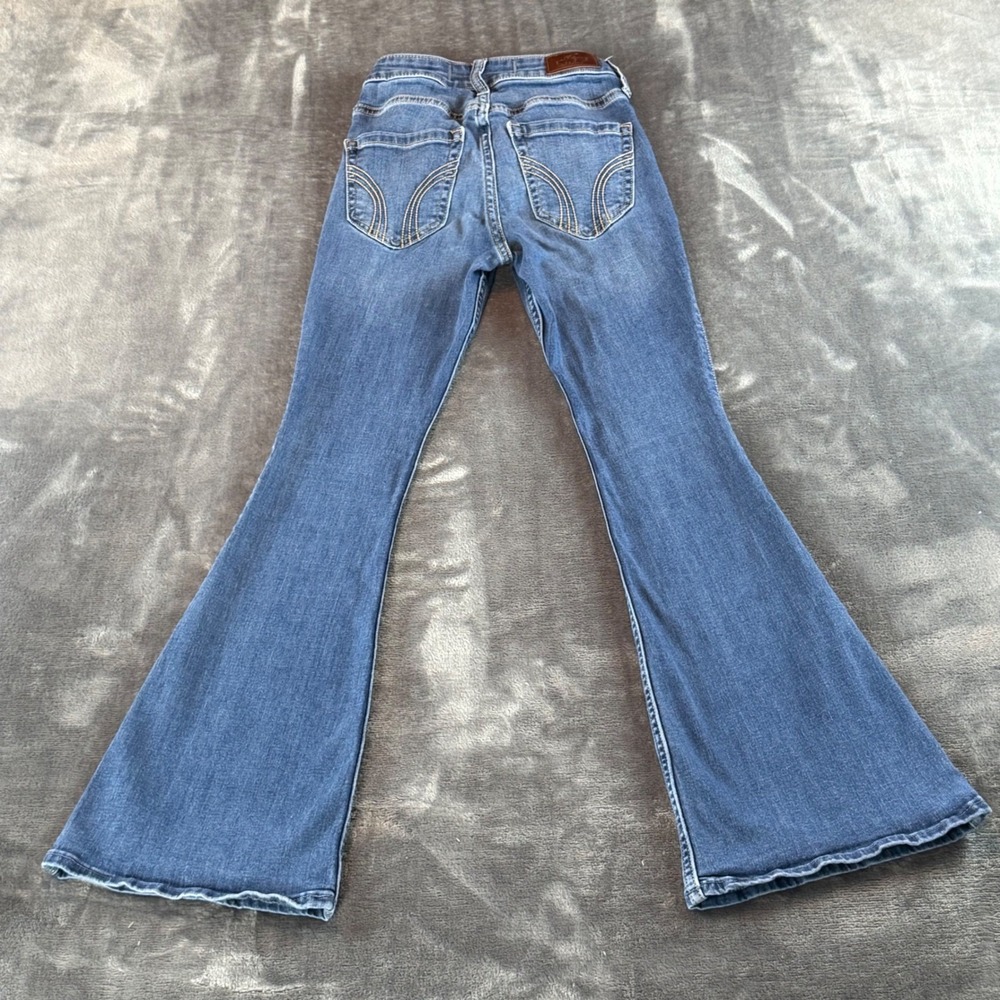 Hollister Curvy High-Rise Flare Jeans Blue Classic Stretch 000S W23S‎ - Picture 5 of 11